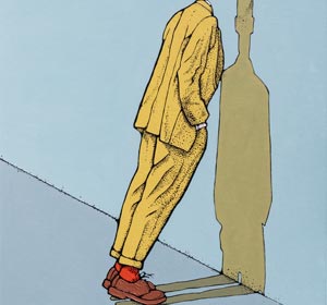 Obraz na płótnie z żółtym garniturem